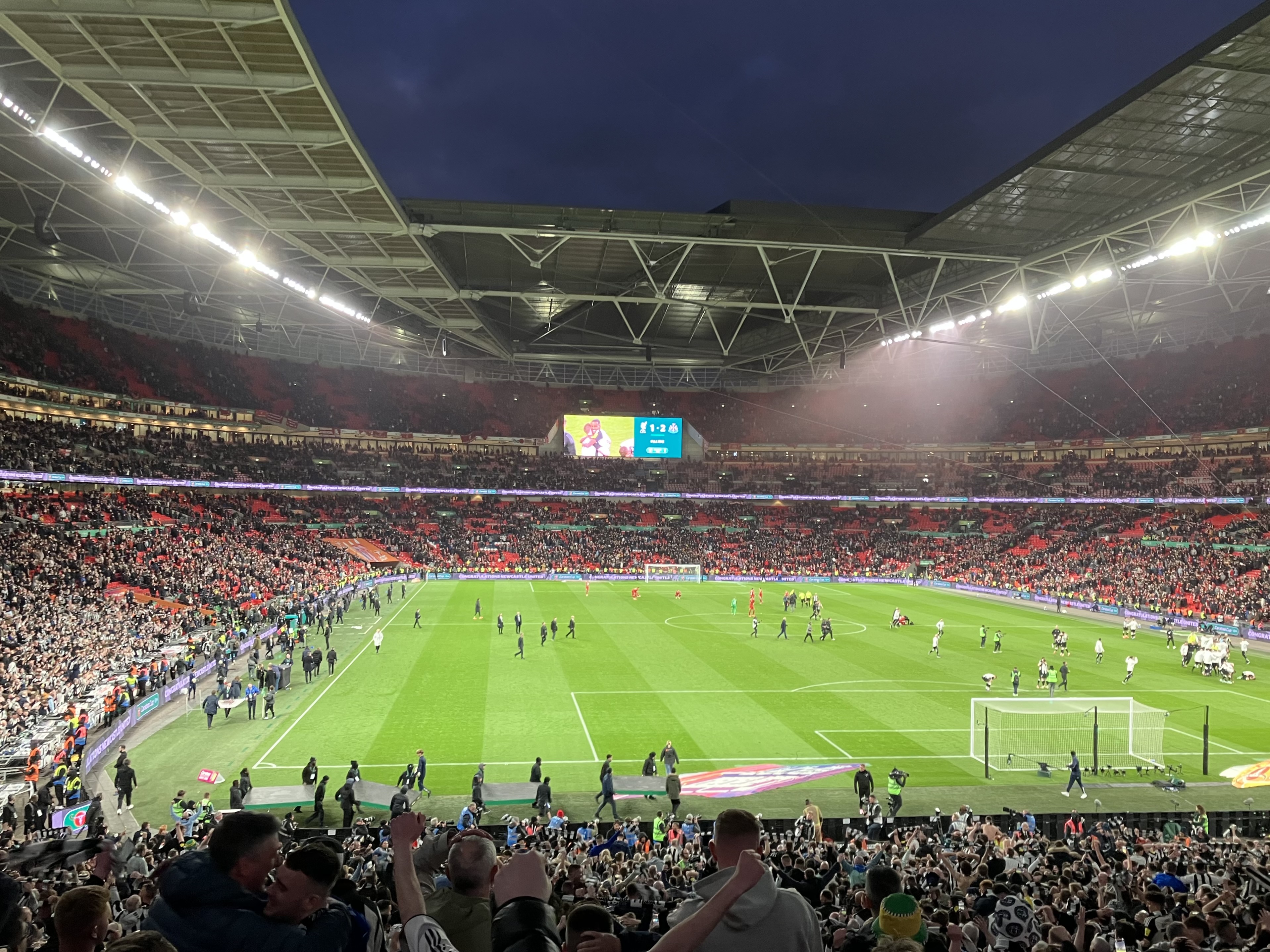 Football stadium in the UK after a match at Wembley